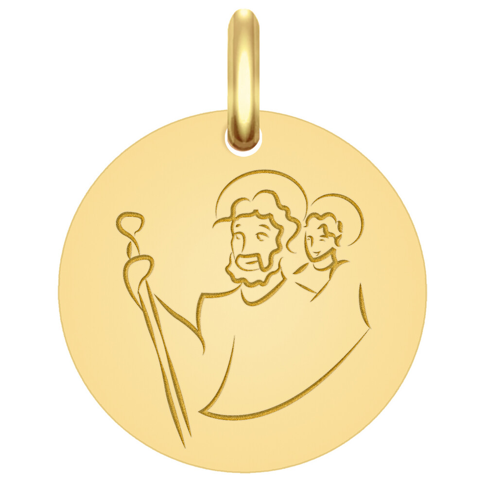 Photo de Médaille Saint Christophe - Or jaune 18ct