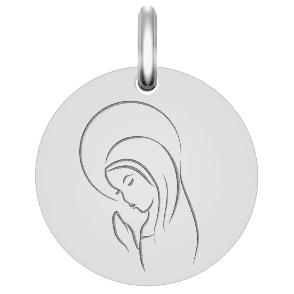 Photo de Médaille Vierge sérénité - Or blanc 18ct