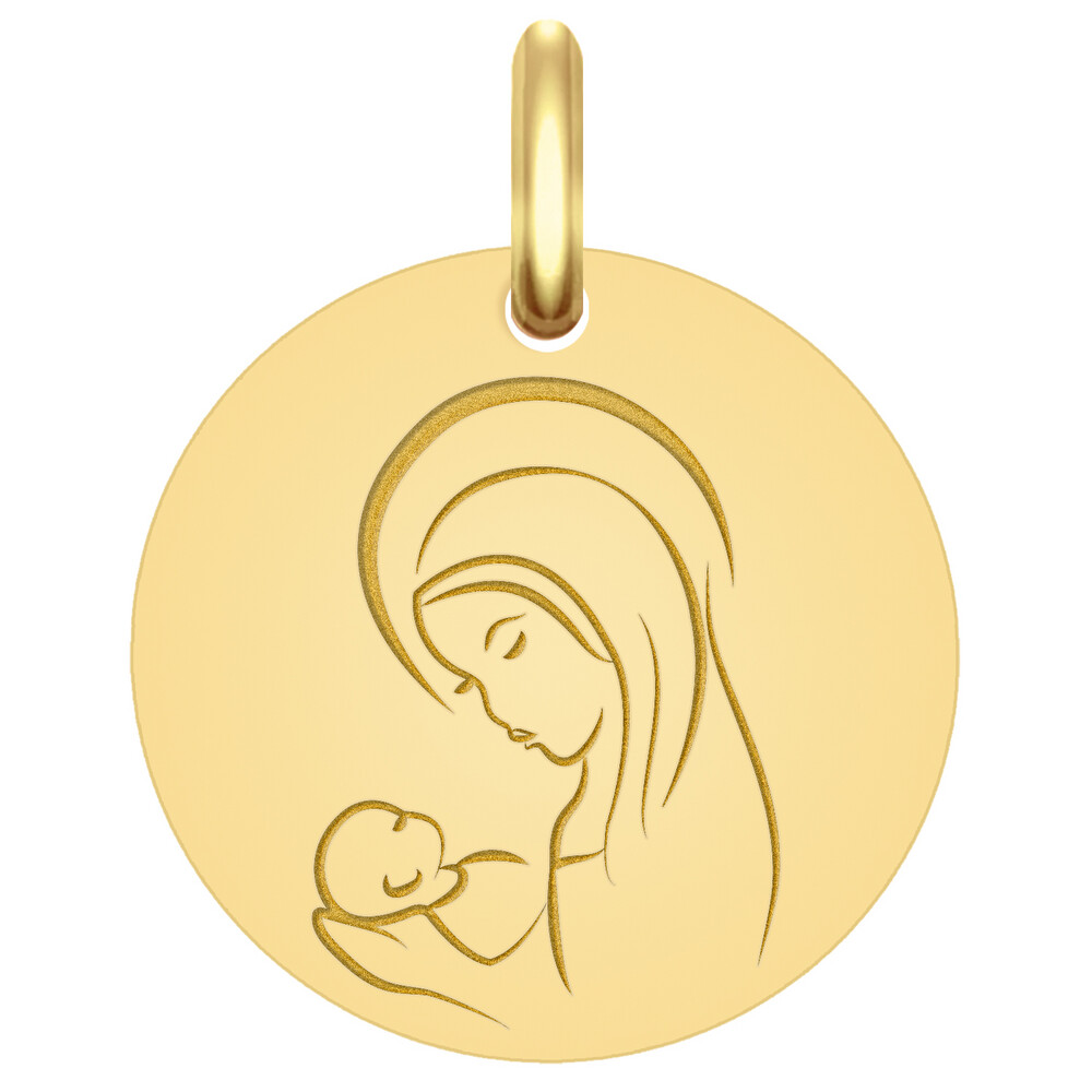 Photo de Médaille Vierge à l'enfant réconfort - Or jaune 9ct