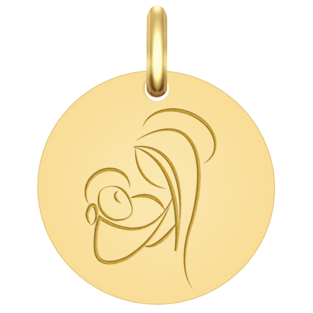 Photo de Médaille Vierge au nouveau né - Or jaune 9ct