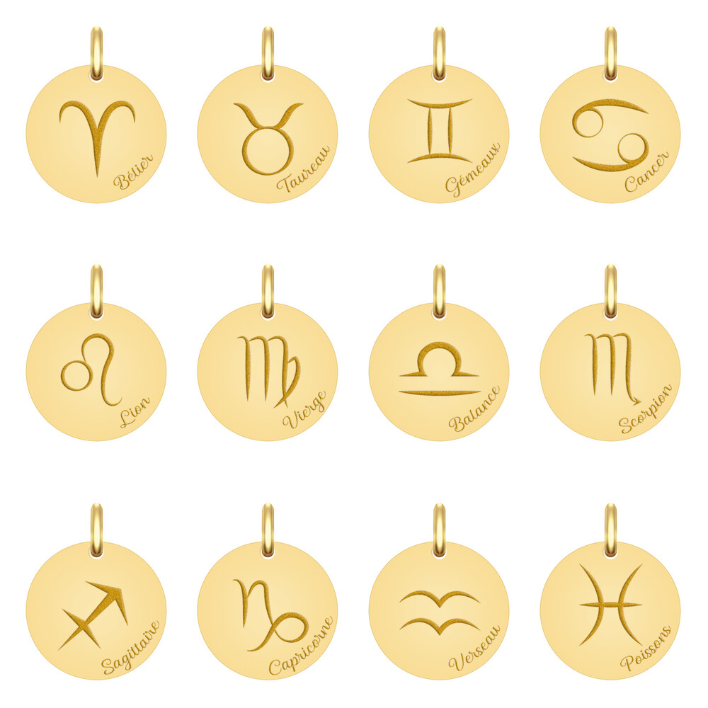 Photo de Médaille signe zodiaque - Or jaune 9ct 