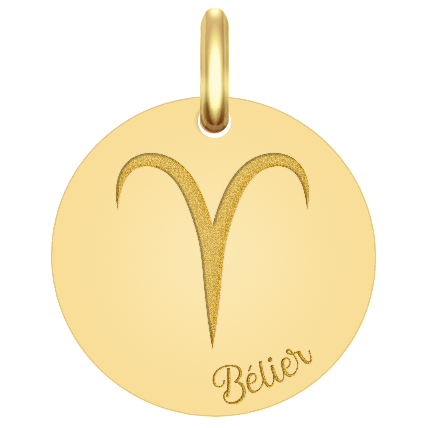 Pendentif Médaille Taureau Or Jaune 18 Carats 2,2 Cm - Zodiaque, Occasion Très Bon état