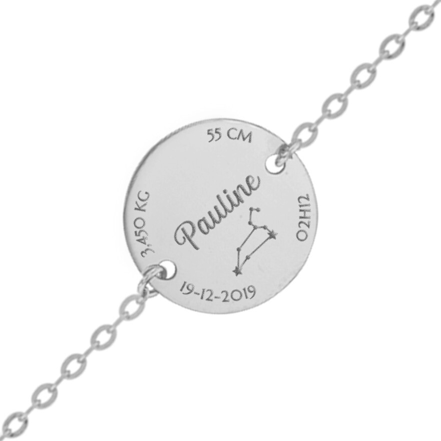 Mon Premier Bijou Bracelet de naissance constellation - Or blanc 9ct