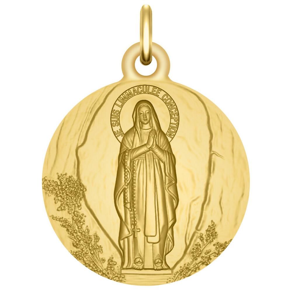 Photo de Médaille Notre Dame de Lourdes - Or jaune 9ct