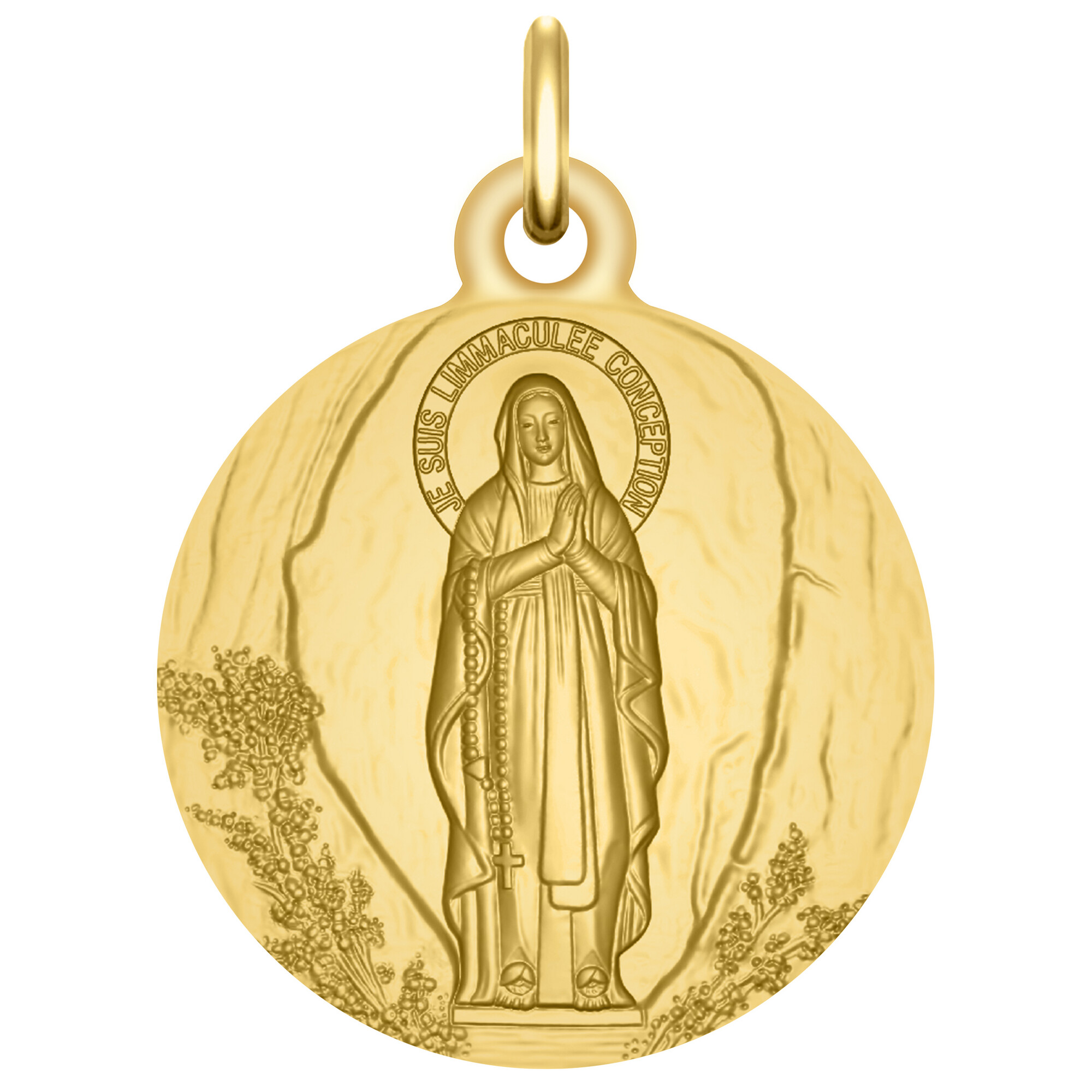 Frères Bonella Médaille Madonna Di Lourdes Avec Billet Prière - Fabriqué En Italie