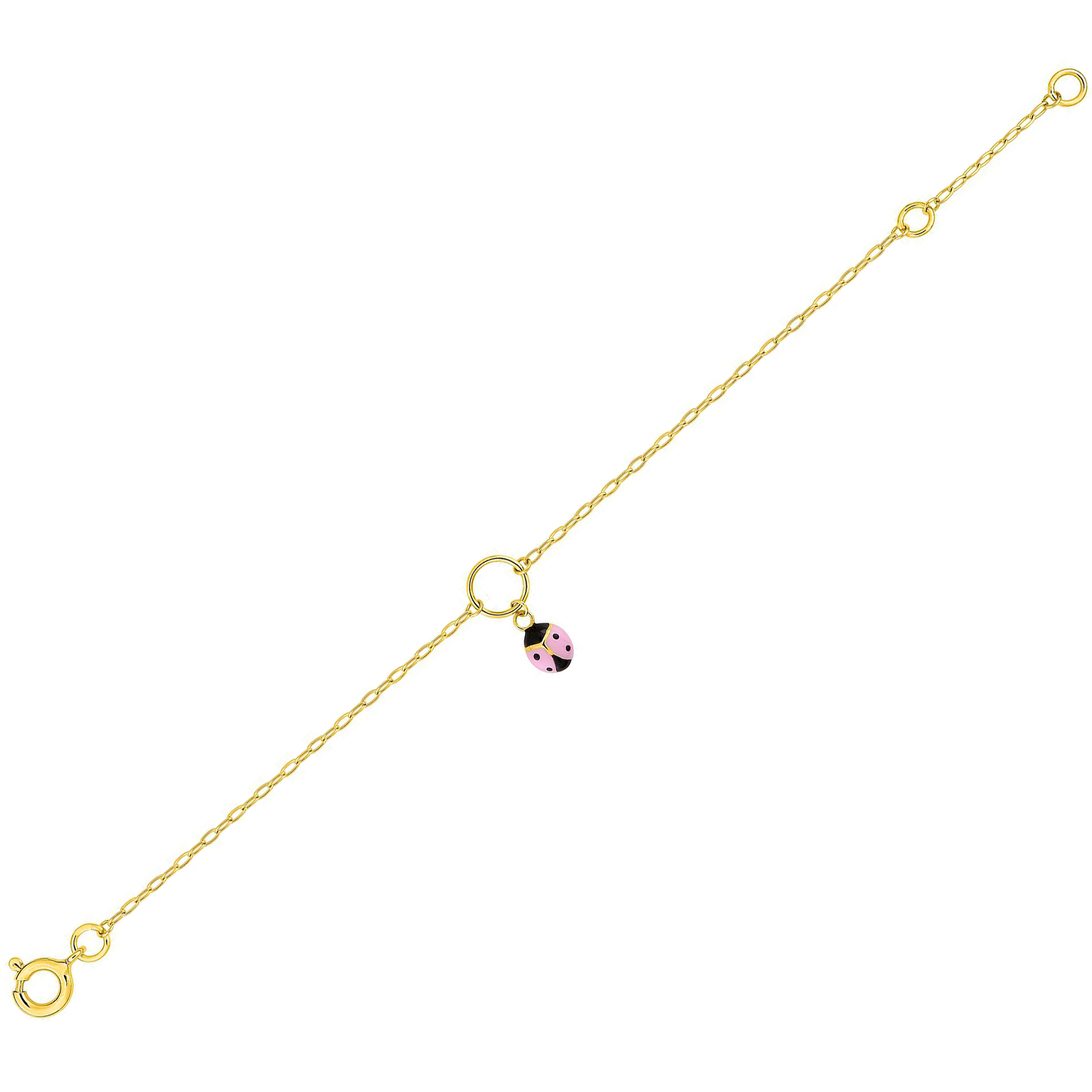 Bracelet coccinelle personnalisée en argent massif