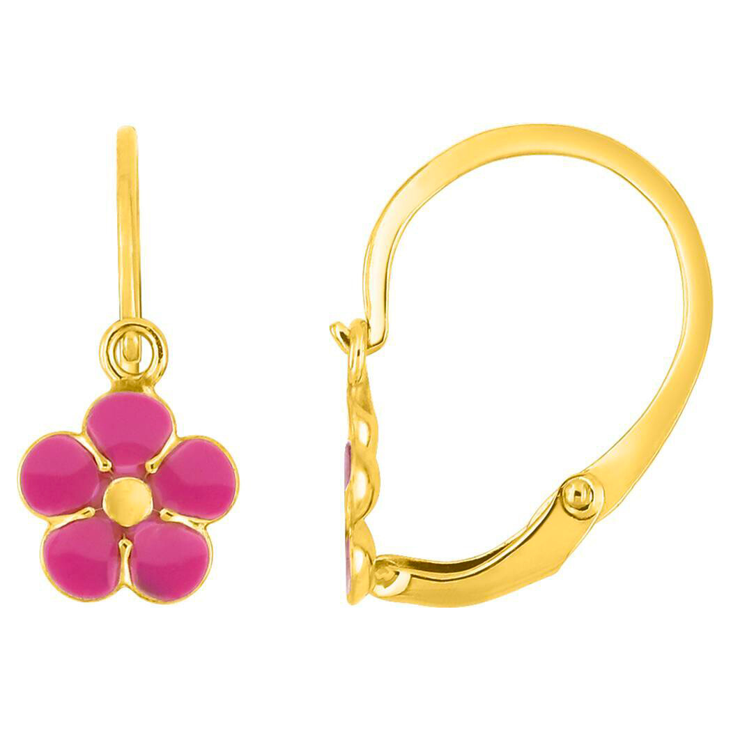 Boucles D'oreilles Pendantes Fleurs – Porcelaine Et Strass Cristal, Jaune Champagne