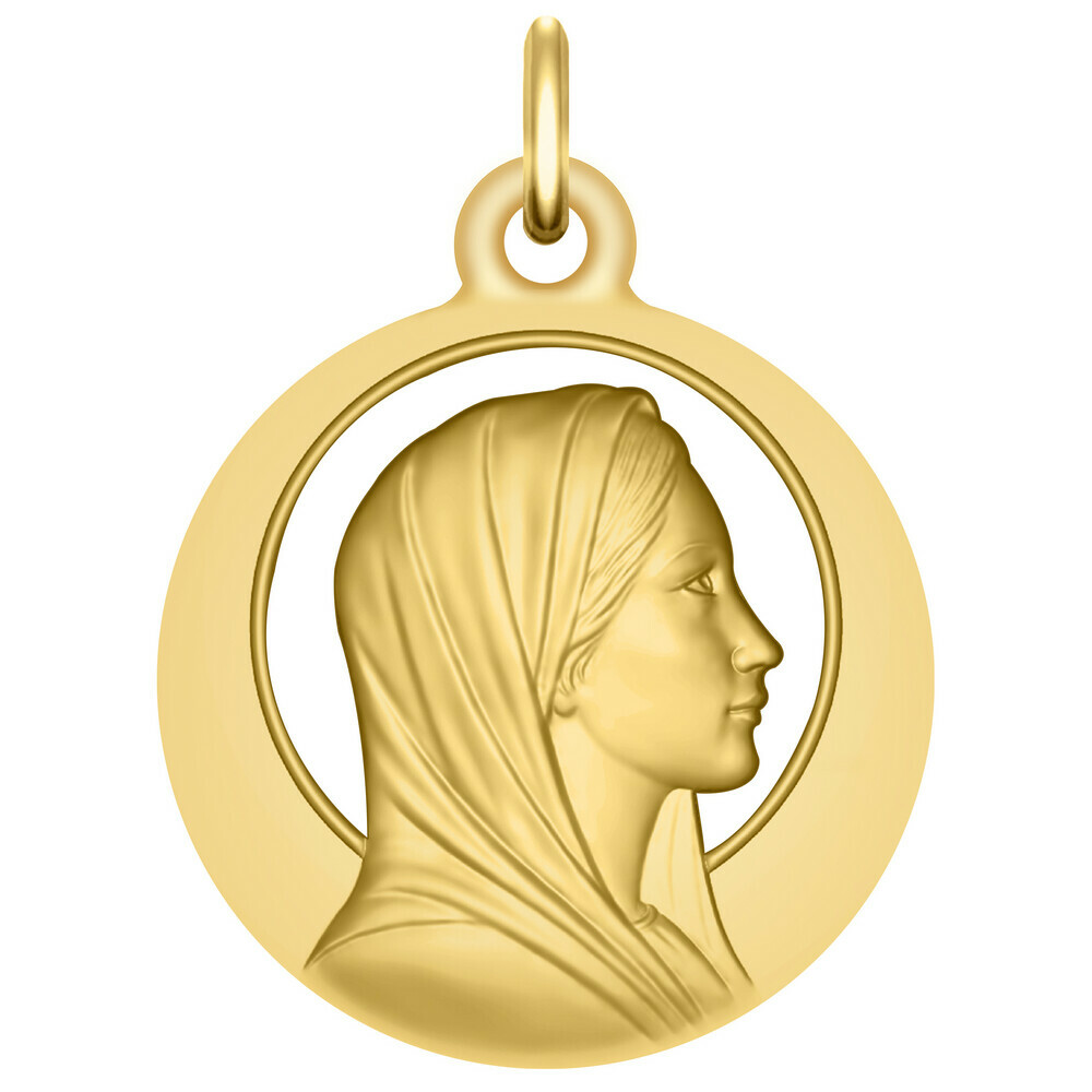 Photo de Médaille Vierge ajourée - Or jaune 9ct