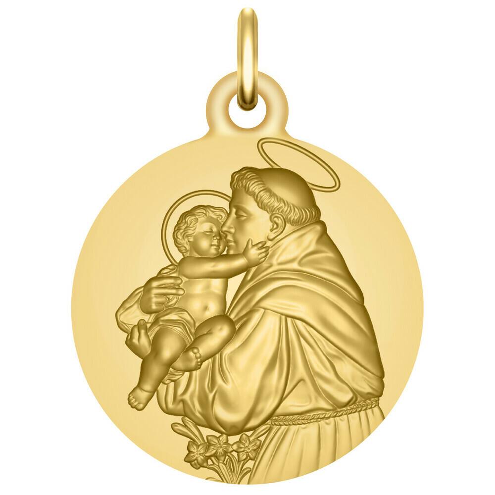 Photo de Médaille Saint Antoine de Padoue - Or jaune 9ct