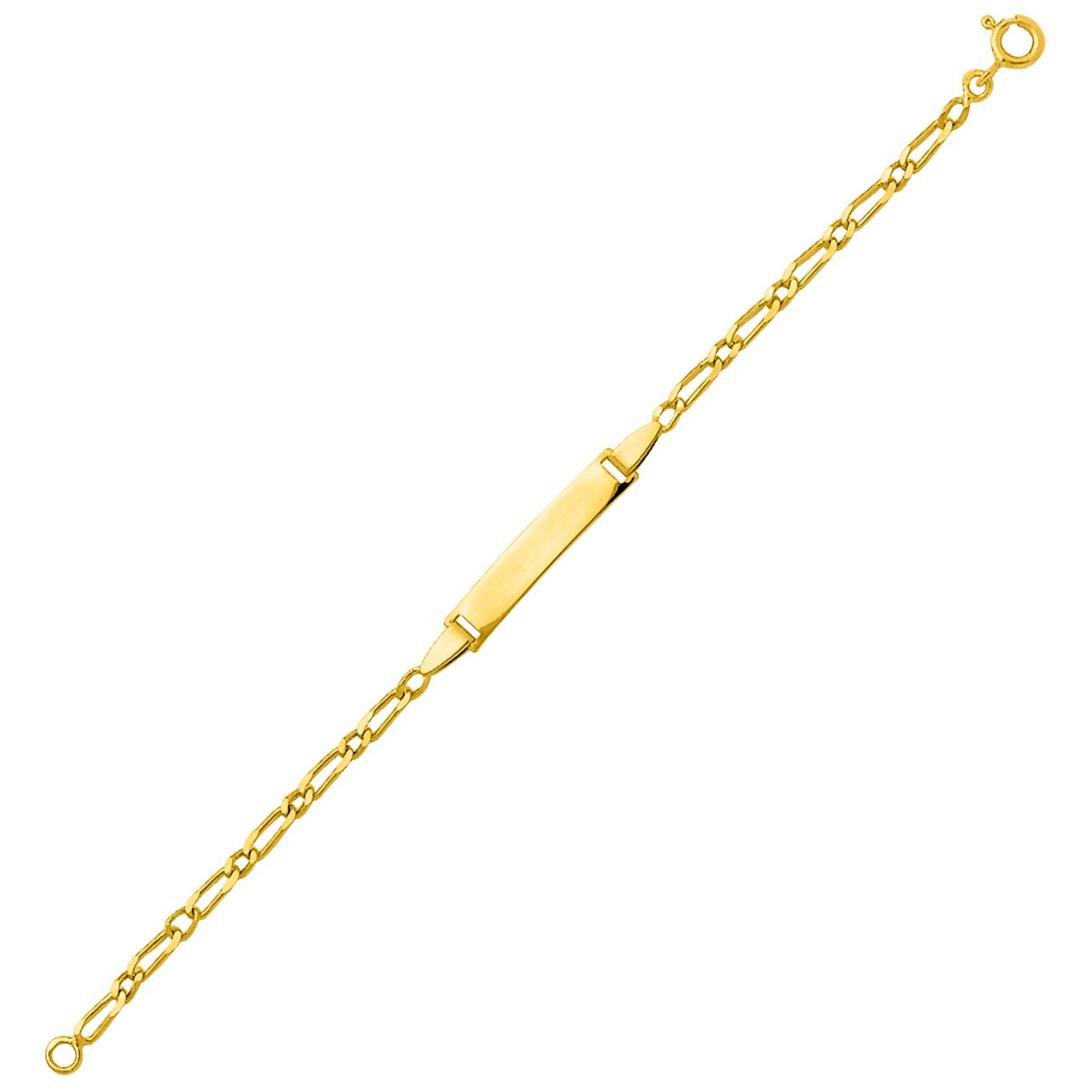 Mon Premier Bijou Gourmette bébé cheval alterné - Or jaune 18ct 2