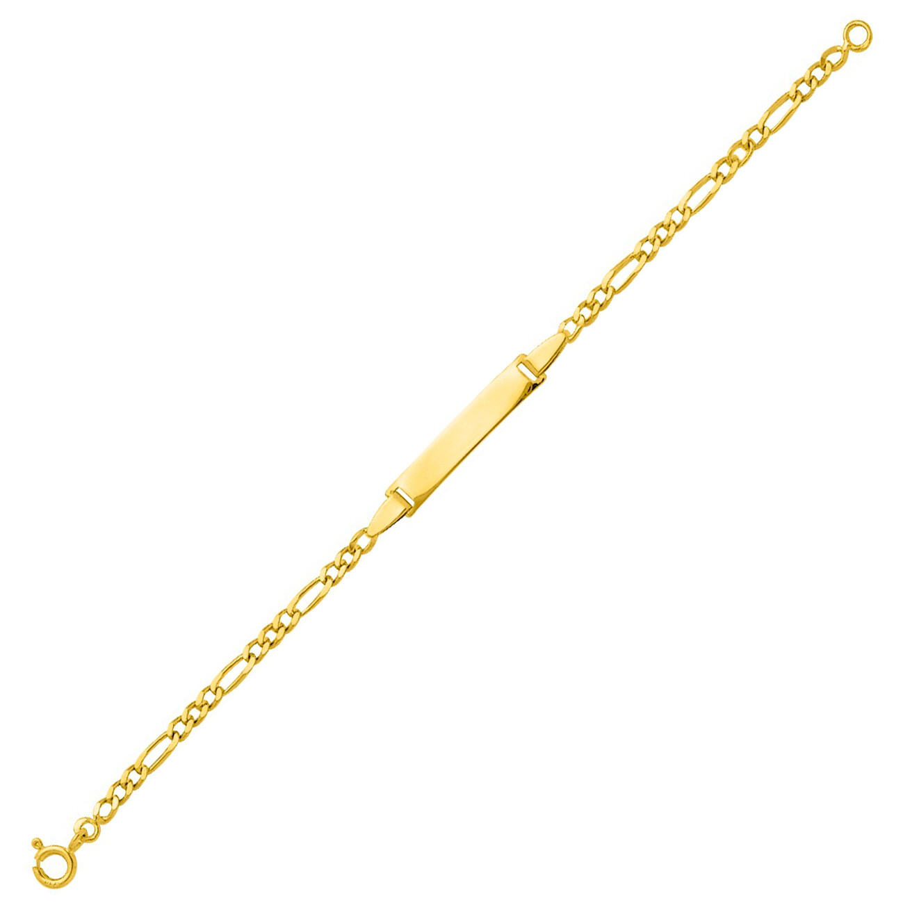 Mon Premier Bijou Gourmette bébé cheval alterné triple - Or jaune 18ct 2