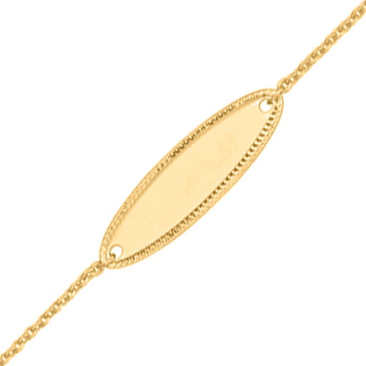 Mon Premier Bijou Gourmette bébé forçat ovale - Or jaune 18ct