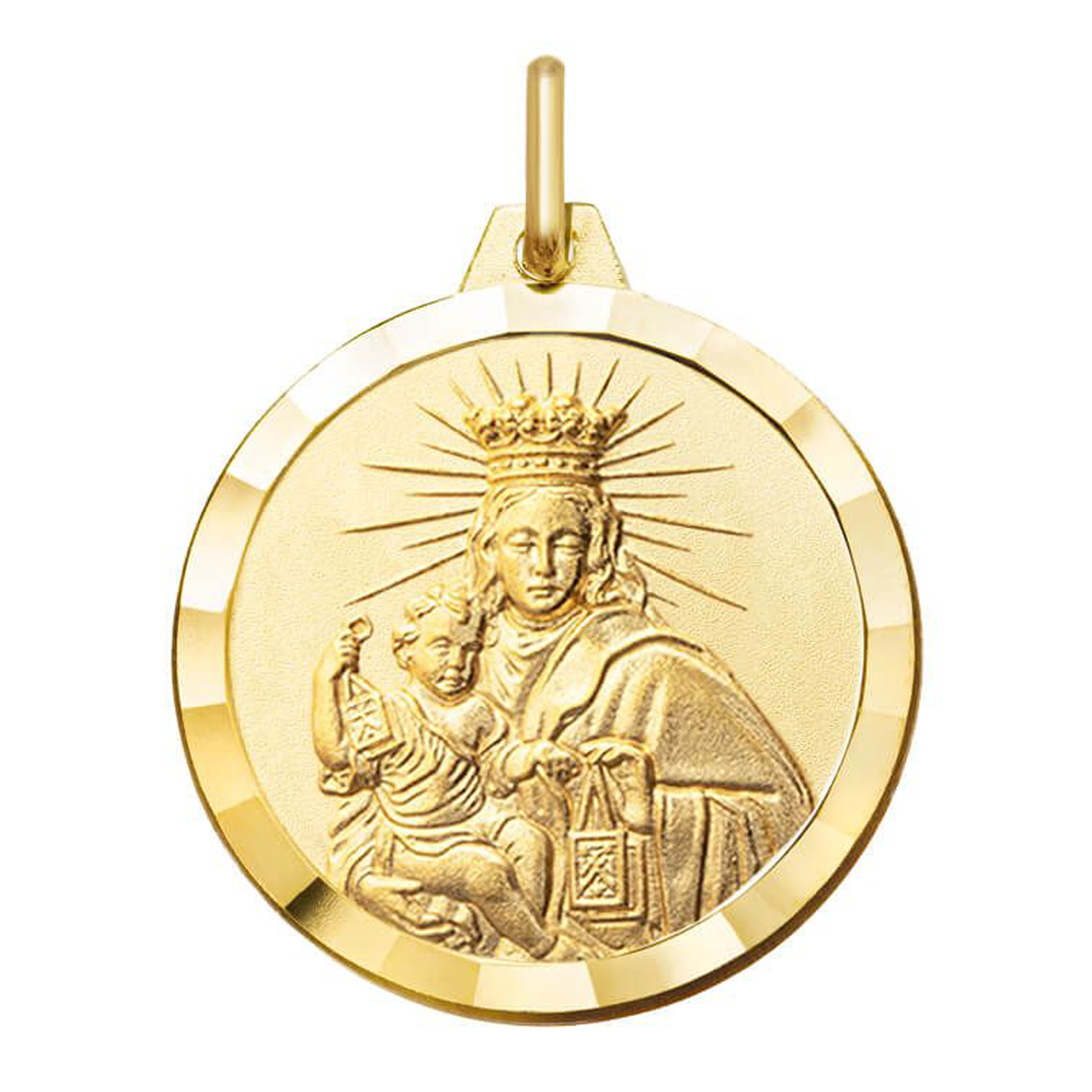 Médaille Scapulaire Vierge Del Carmen Et Sacré-Cœur - Pendentif En
