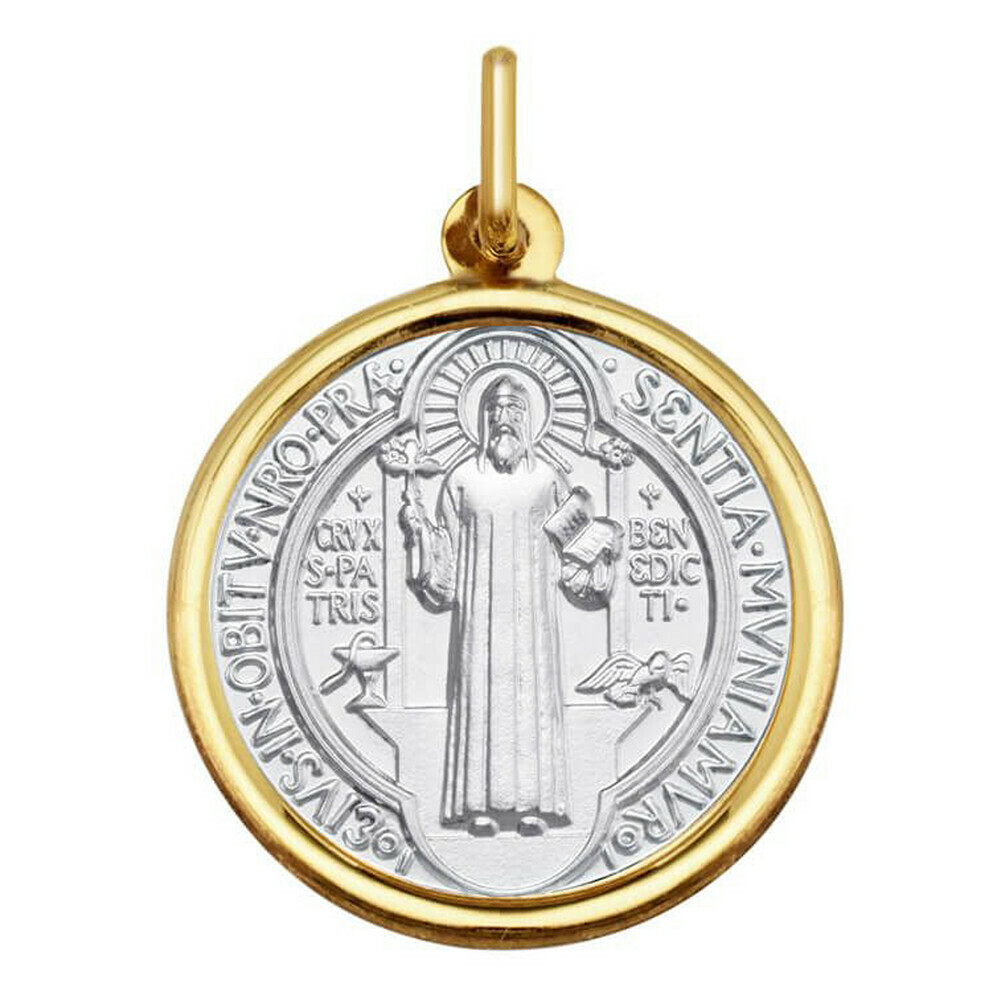 Photo de Médaille Saint Benoît  - Or jaune & blanc 18ct