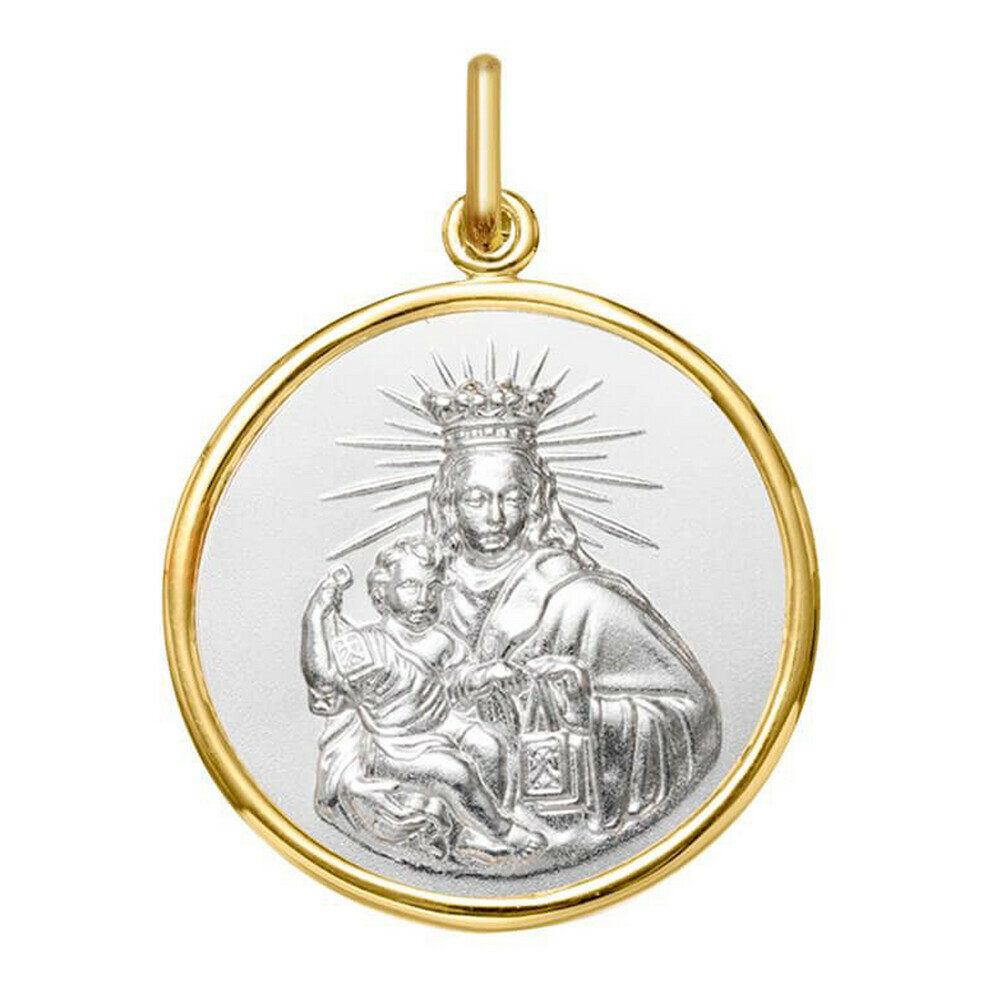 Photo de Médaille Scapulaire Vierge du Carmel  - Or jaune & blanc 18ct