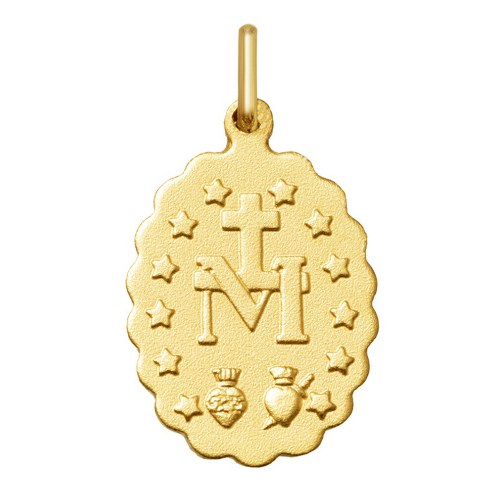 Photo de Médaille Vierge Miraculeuse dentelles - Or jaune 18ct