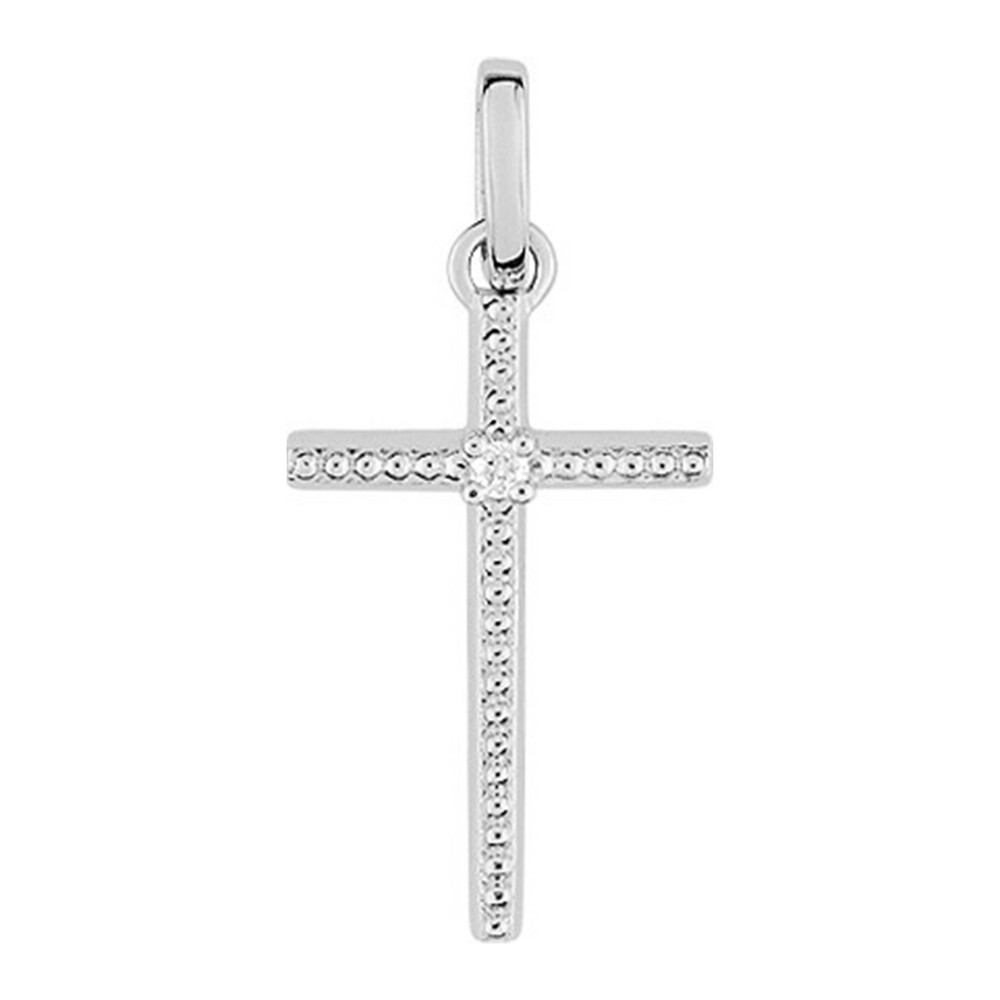 Photo de Croix plate diamants  - Diamant & Or blanc 18ct