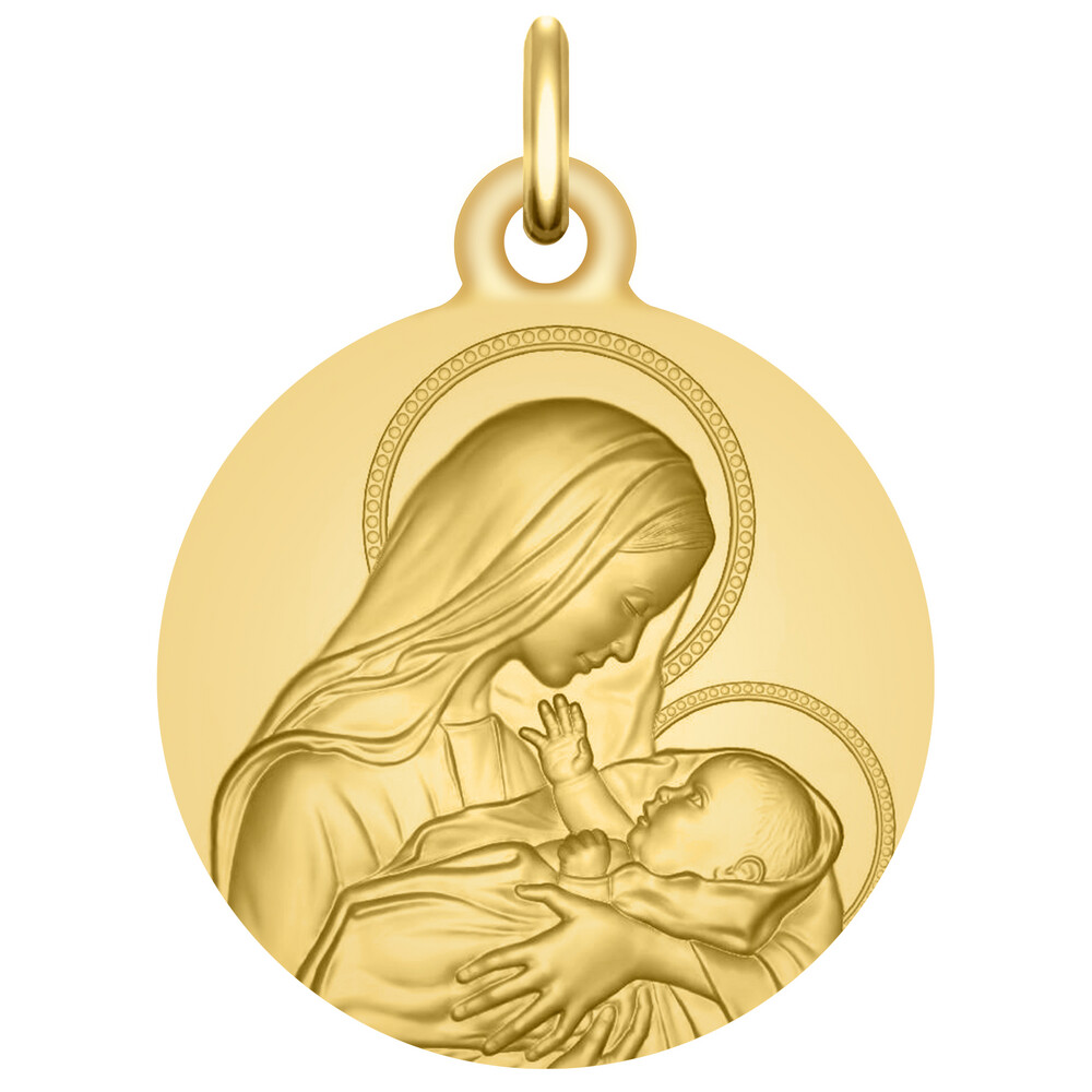 Photo de Médaille Vierge à l'enfant  Amour Maternel - Vermeil