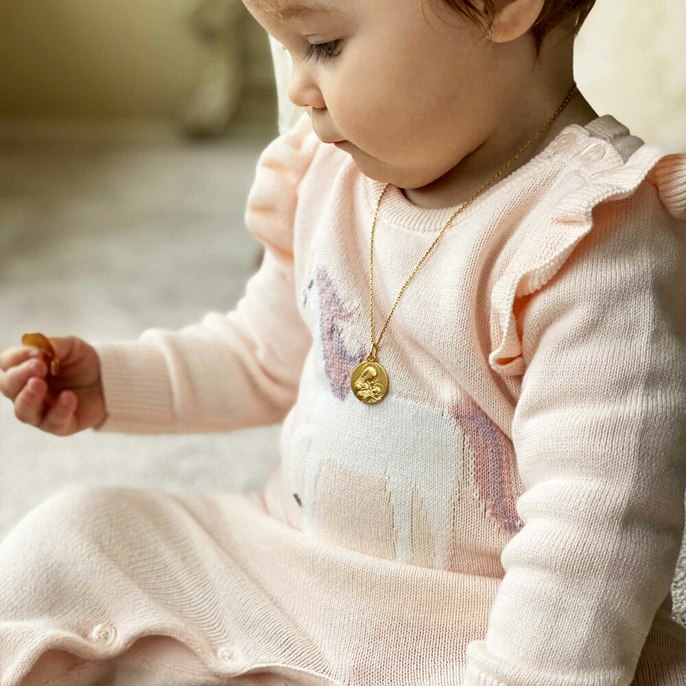 Photo de Médaille Vierge à l'enfant  Amour Maternel - Vermeil