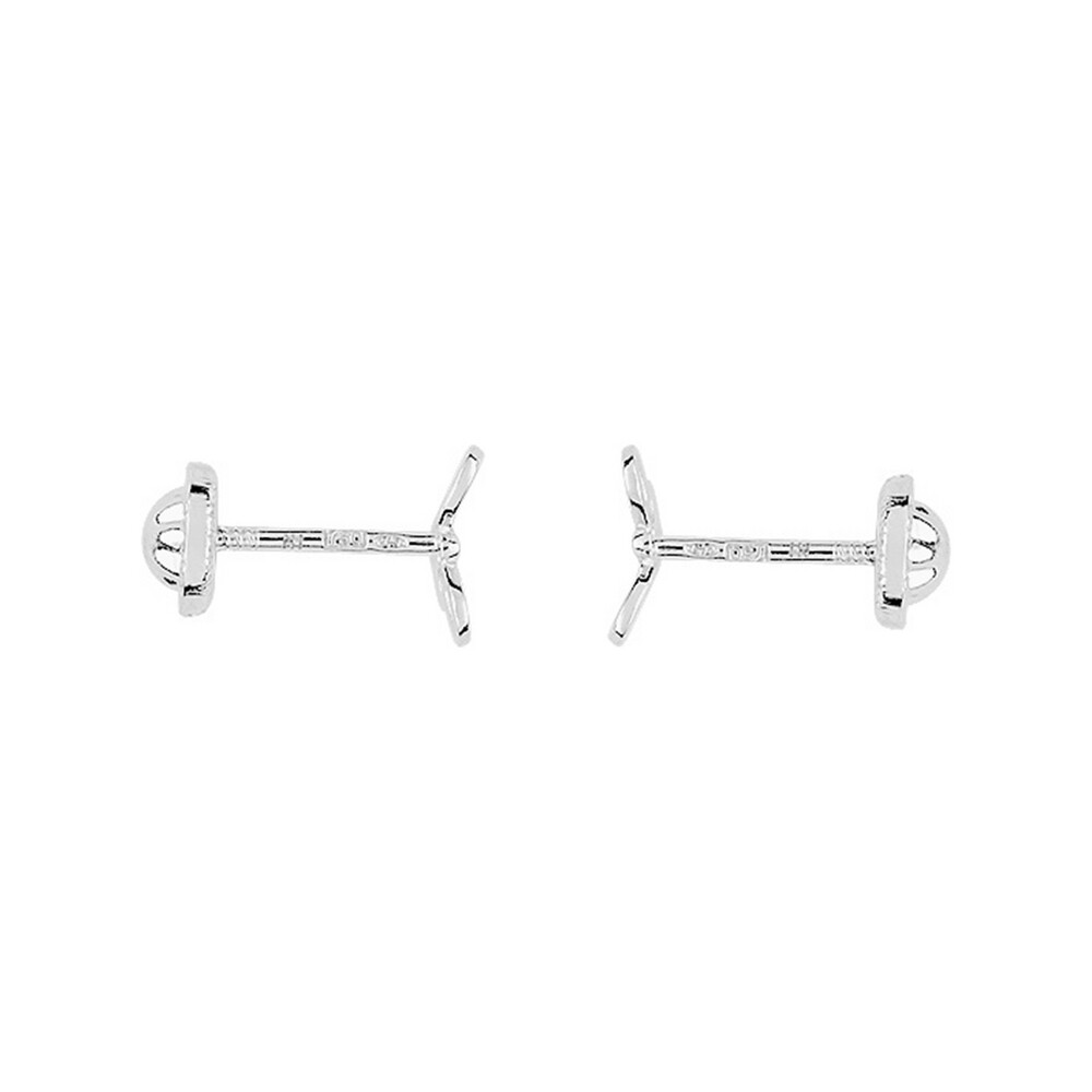 Photo de Boucles d'oreilles papillons - Vis - Or blanc 18ct