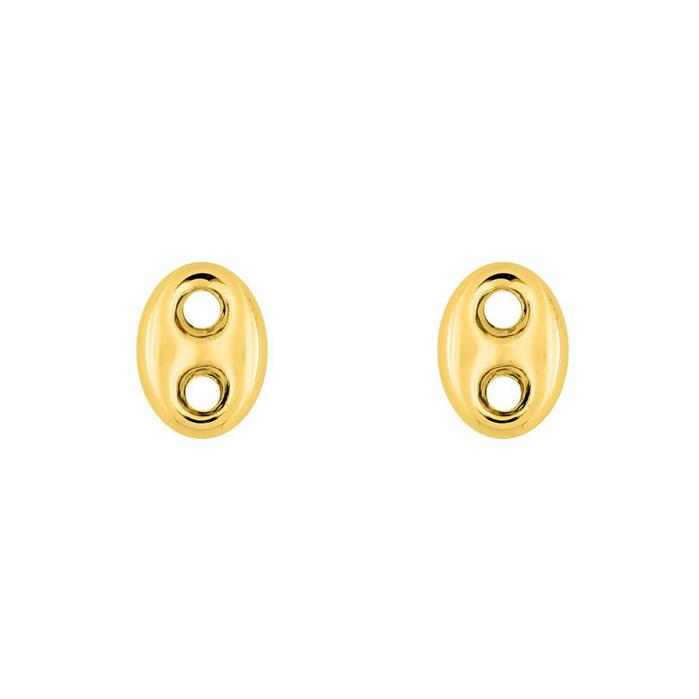 Photo de Boucles d'oreilles grains de café - Puces - Or jaune 18ct