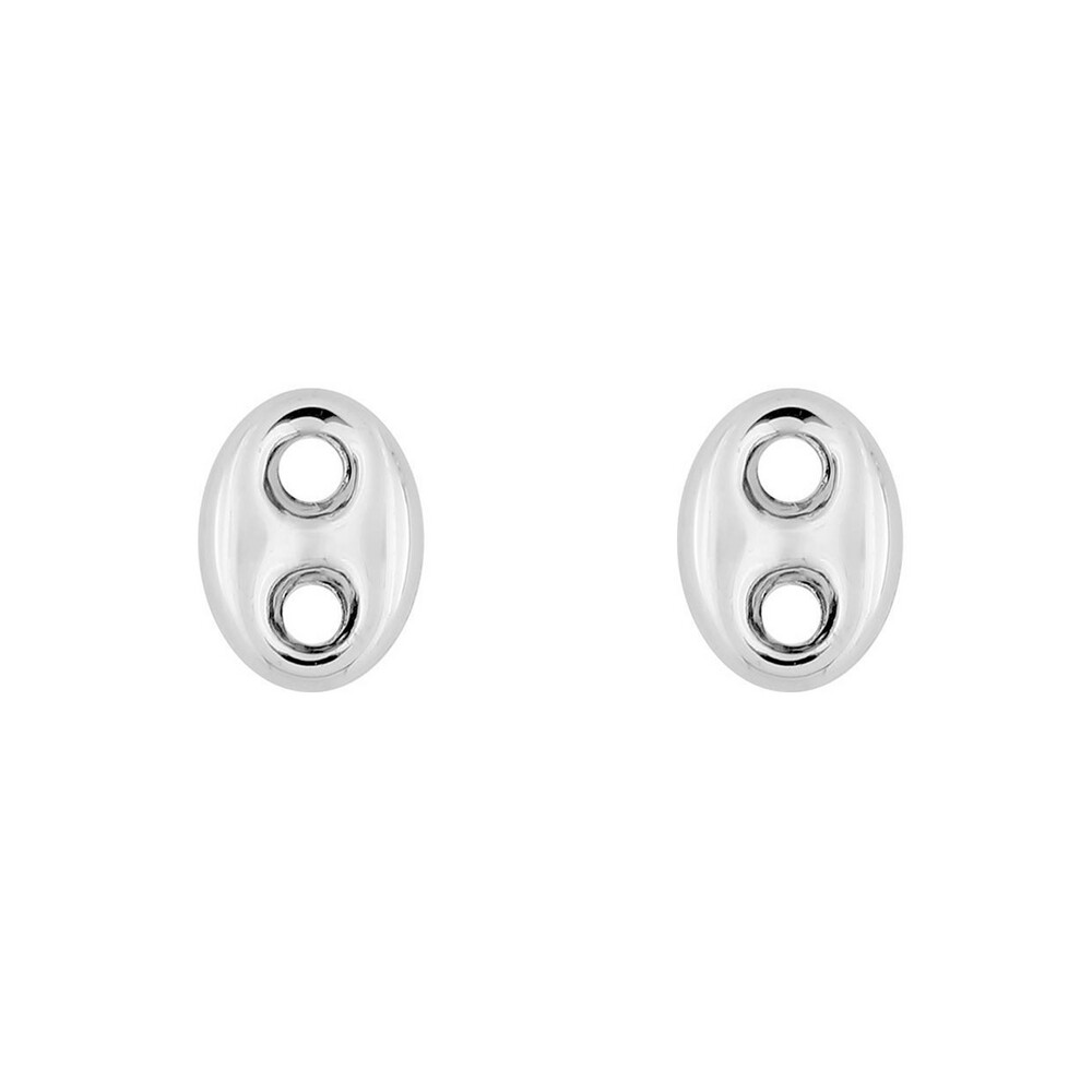 Photo de Boucles d'oreilles grains de café - Puces - Or blanc 18ct