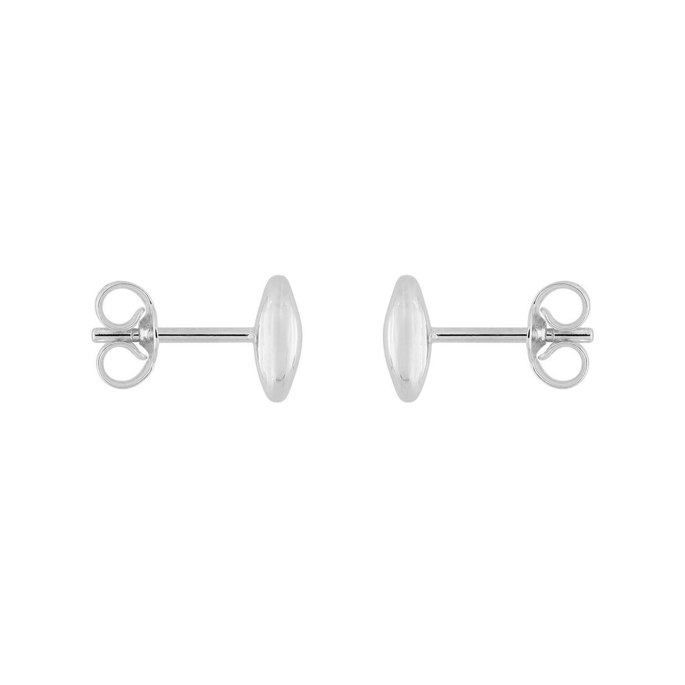 Photo de Boucles d'oreilles grains de café - Puces - Or blanc 18ct