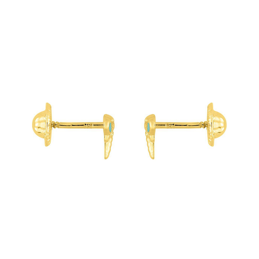 Photo de Boucles d'oreilles libellules - Vis - Or jaune 18ct