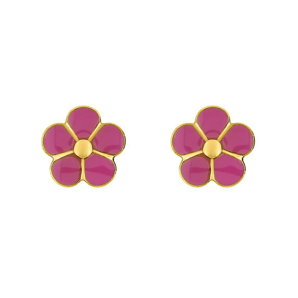 Photo de Boucles d'oreilles Fleur - Vis - Or jaune 9ct