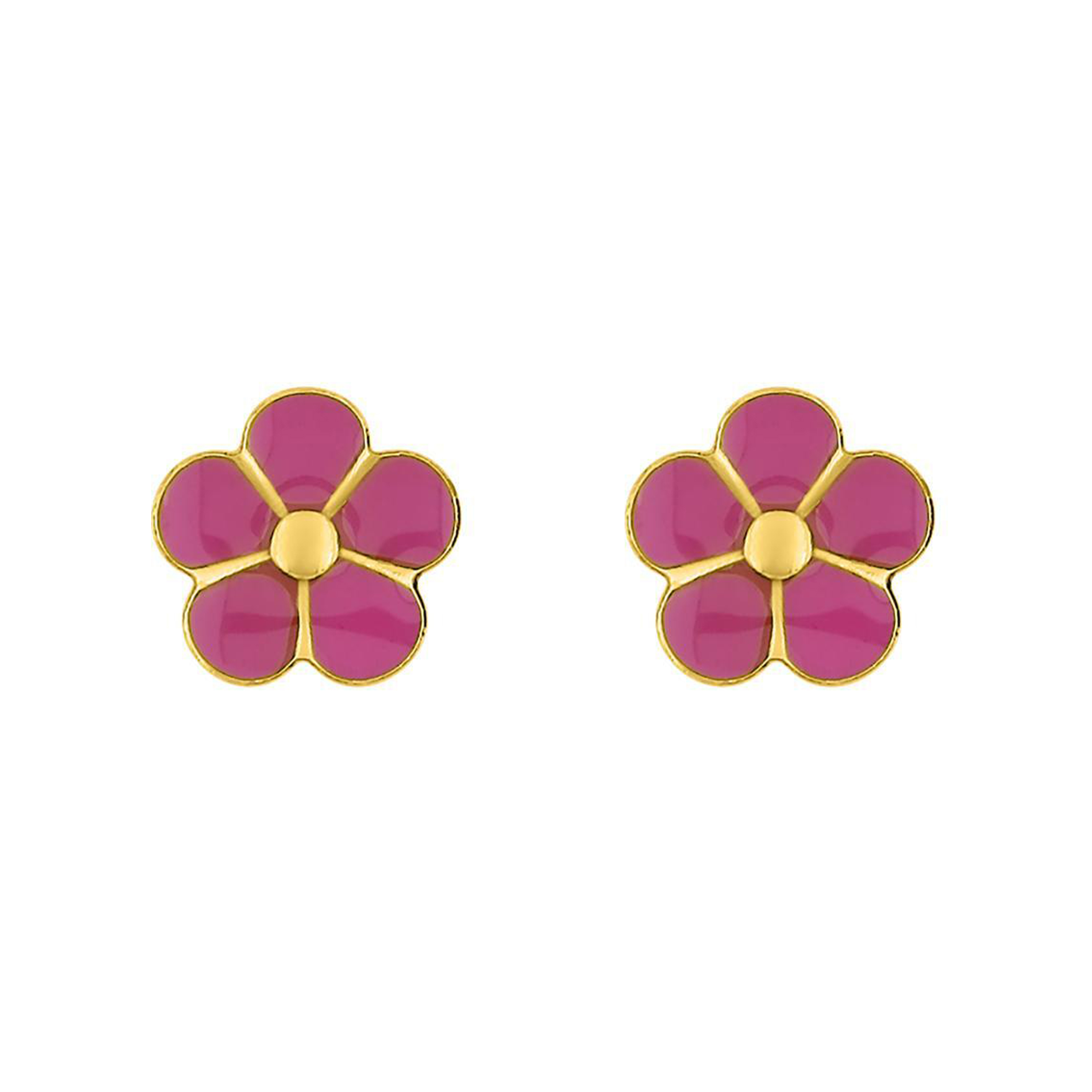 Boucles D'oreilles Vintage à Vis En Or - Motifs Fleur, Cristaux Et Perle, Modèle 5325