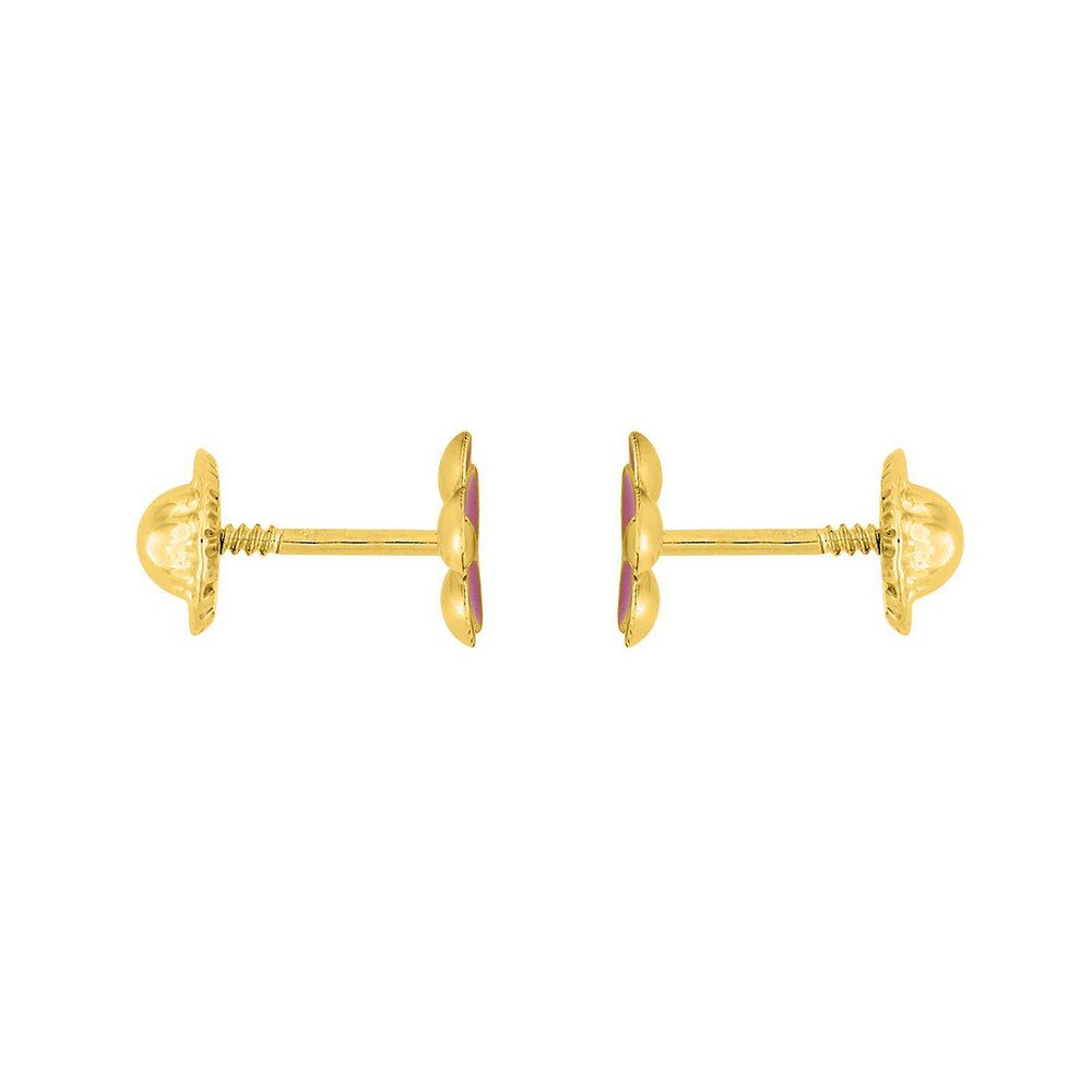 Photo de Boucles d'oreilles Fleur - Vis - Or jaune 9ct