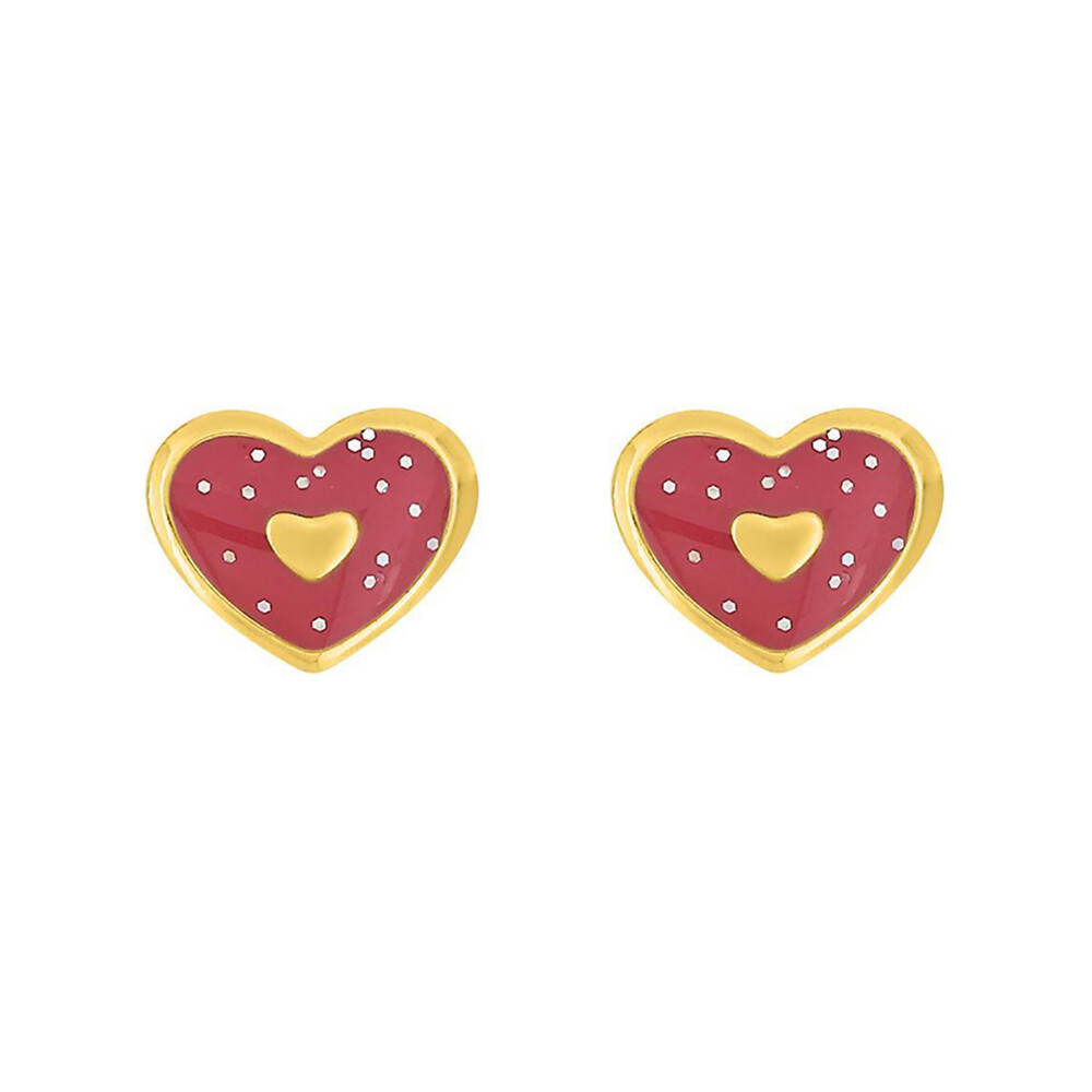 Photo de Boucles d'oreilles Coeurs - Vis - Or jaune 9ct