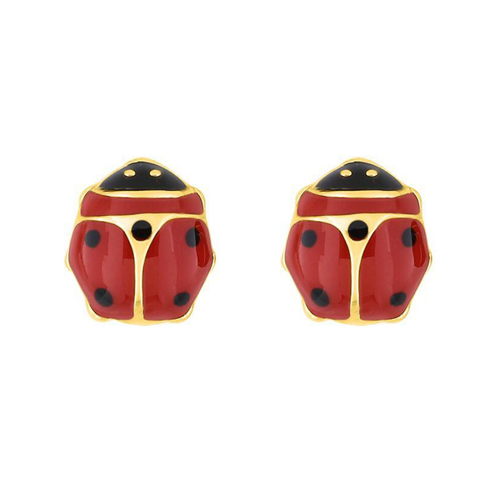 Photo de Boucles d'oreilles Coccinelles - Vis - Or jaune 9ct