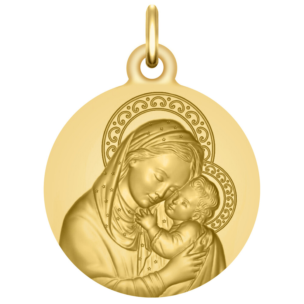 Photo de Médaille Vierge à l'enfant de Botticelli - Vermeil