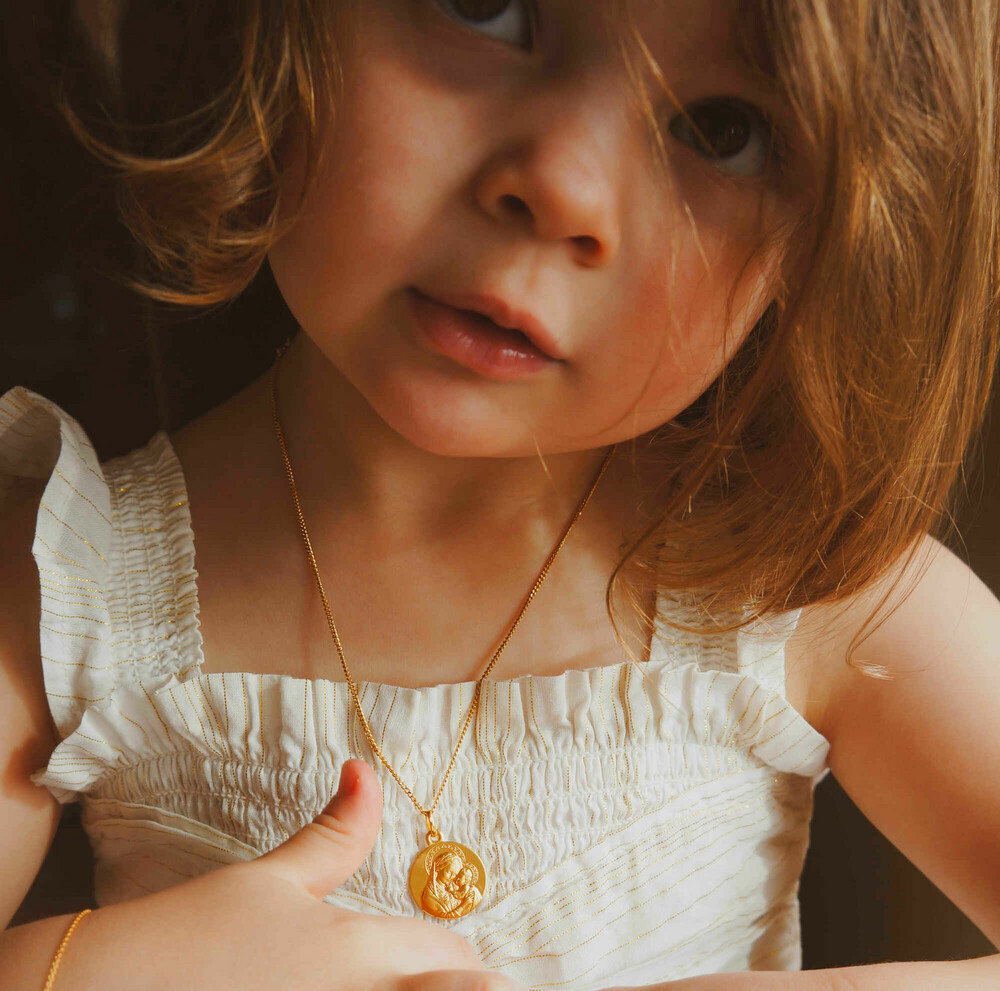 Photo de Médaille Vierge à l'enfant de Botticelli - Vermeil