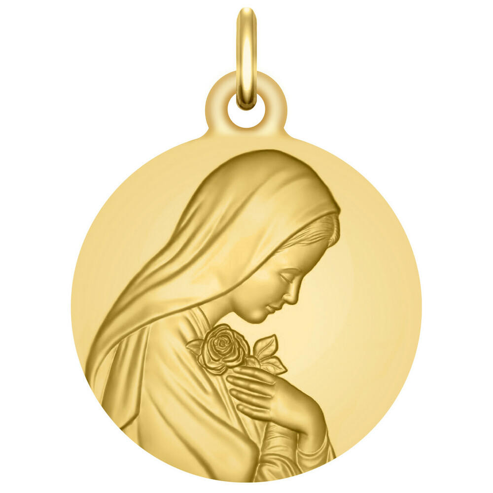 Photo de Médaille Vierge à la rose - Vermeil