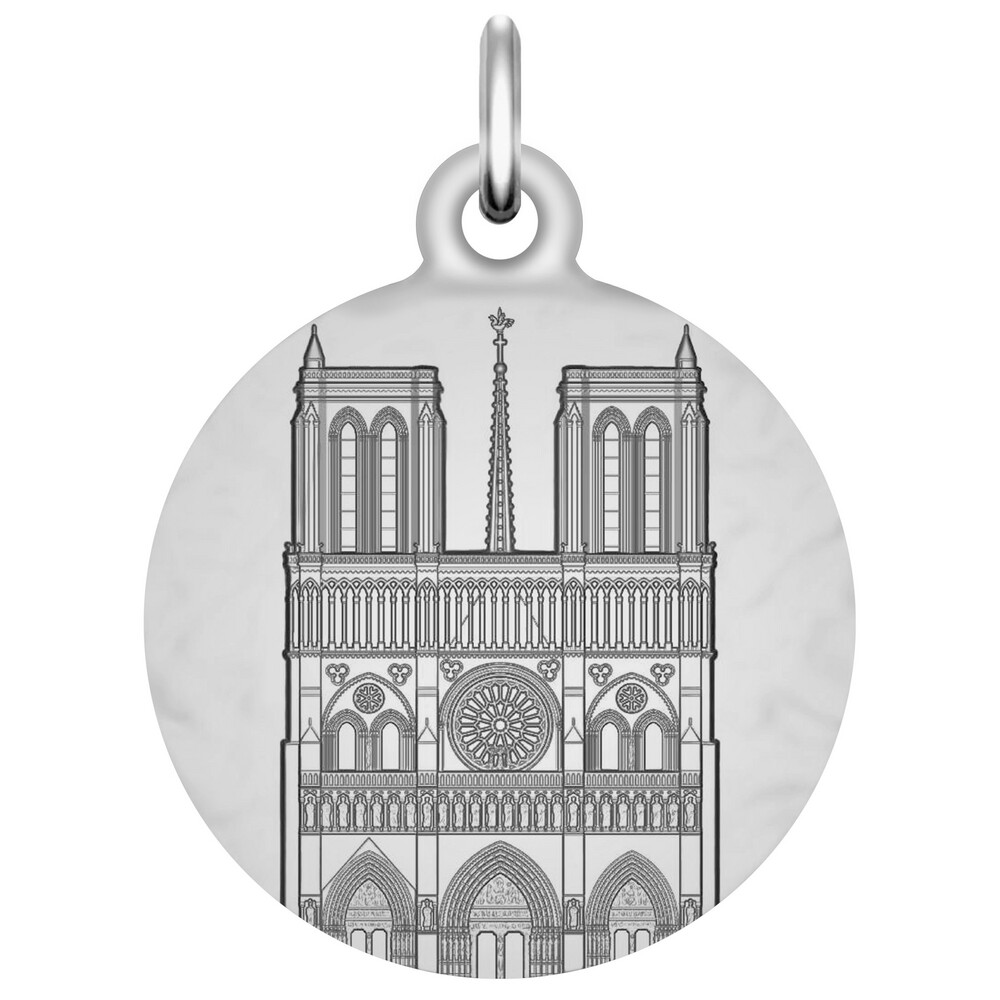 Photo de Médaille Rosace & Façade Notre-Dame de Paris - Argent Massif