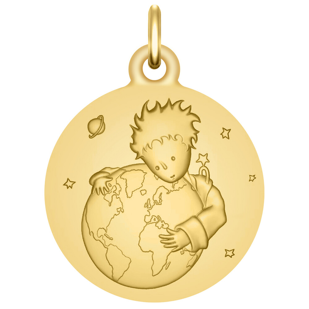 Photo de Médaille Petit Prince "protège ta planète" - Vermeil