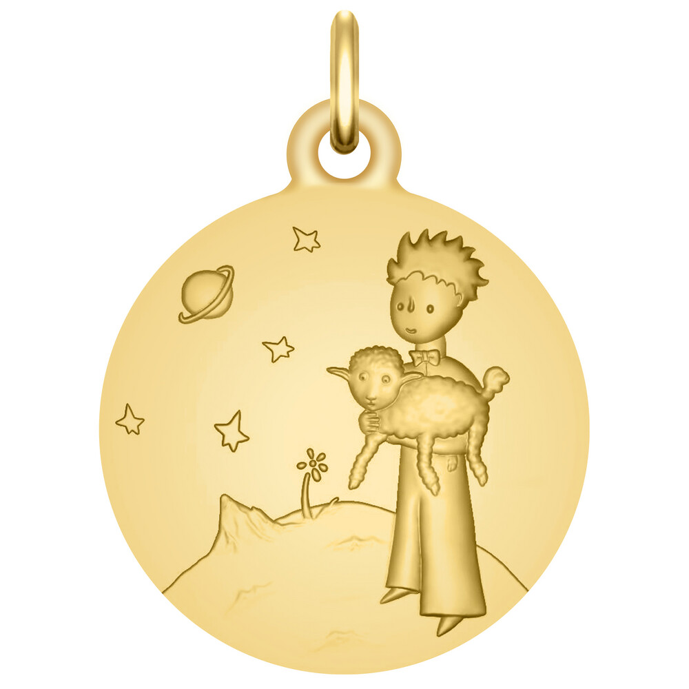 Photo de Médaille Petit Prince au mouton - Vermeil