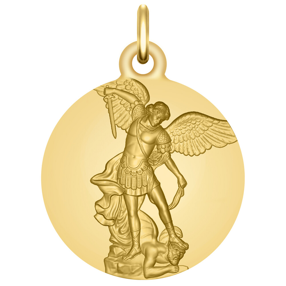 Photo de Médaille De l'Archange Saint Michel  - Or jaune 9ct