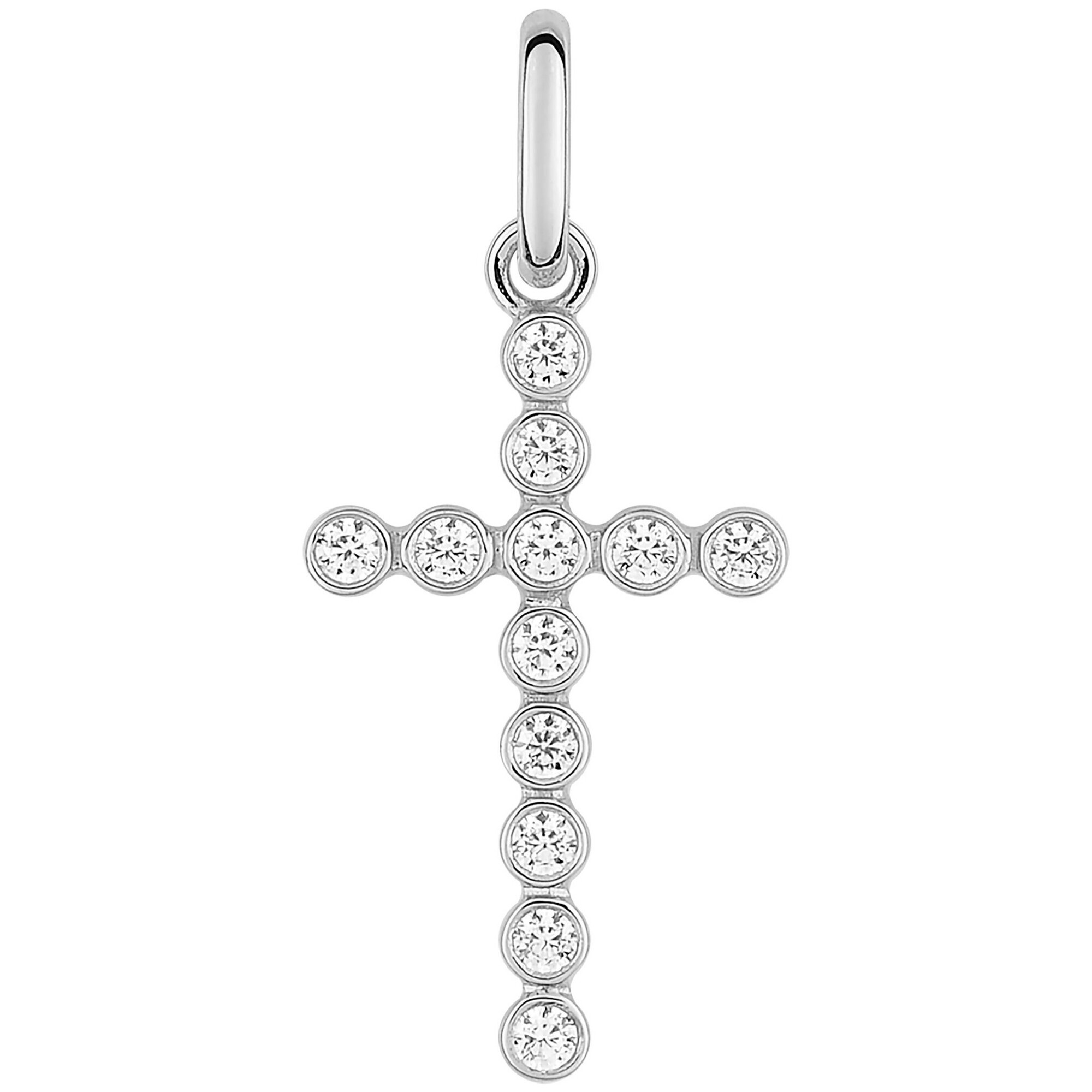 Mon Premier Bijou Croix oxydes - Or blanc 9ct