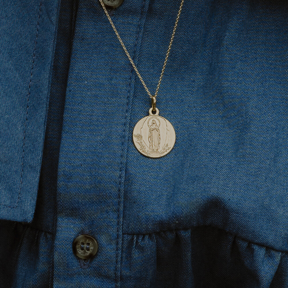 Photo de Médaille de Lourdes-  Immaculée Conception - Or jaune 9ct