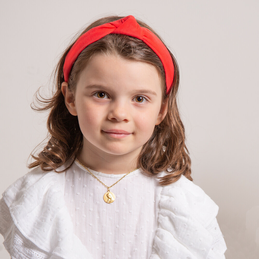 Photo de Médaille Vierge à l'enfant dévotion - or jaune 9ct