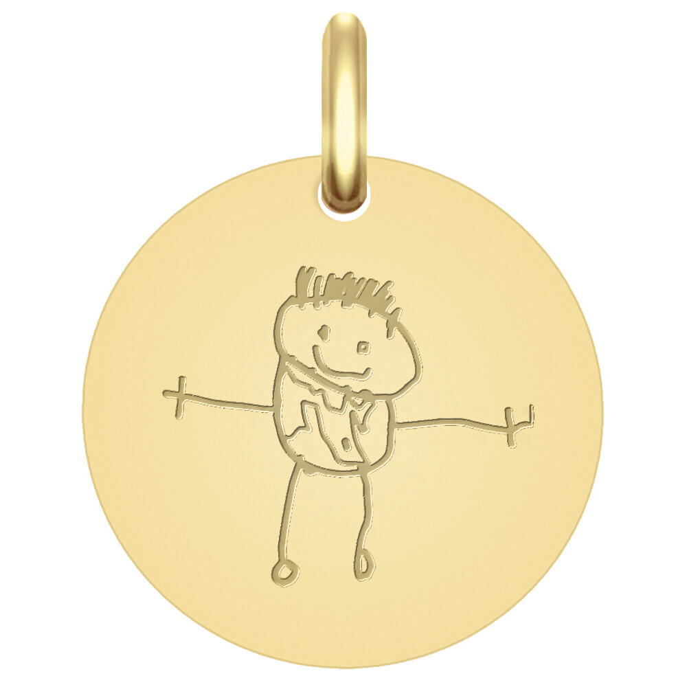 Photo de Médaille dessin - Or jaune 9ct
