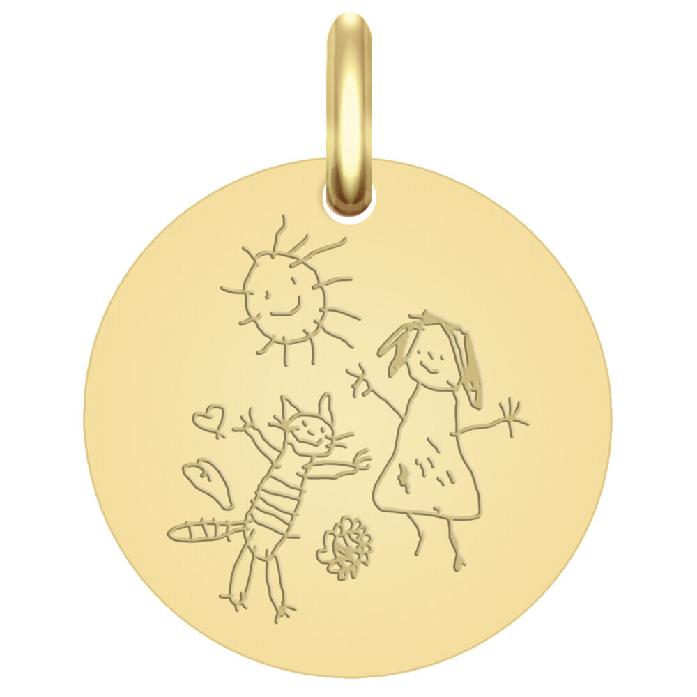 Photo de Médaille Dessin - Or jaune 18ct