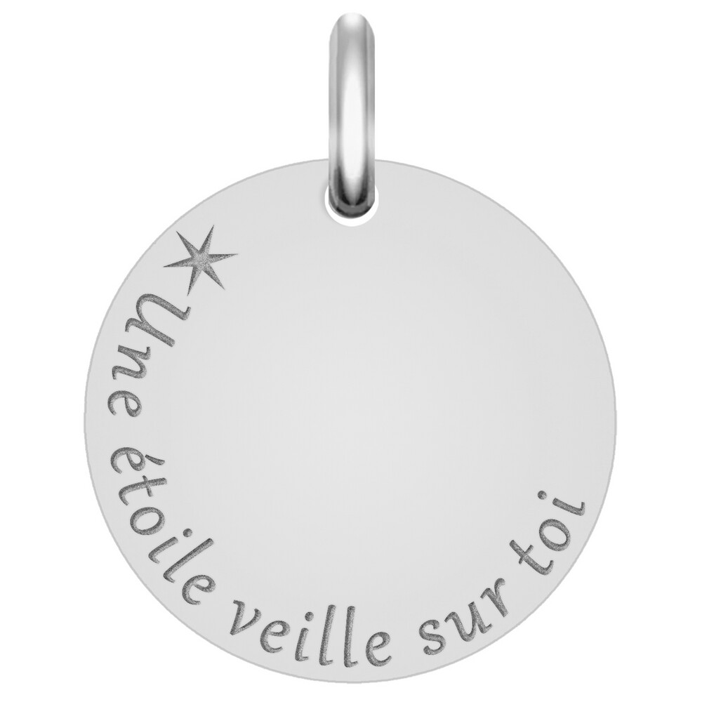 Photo de Médaille une étoile veille sur toi - Argent