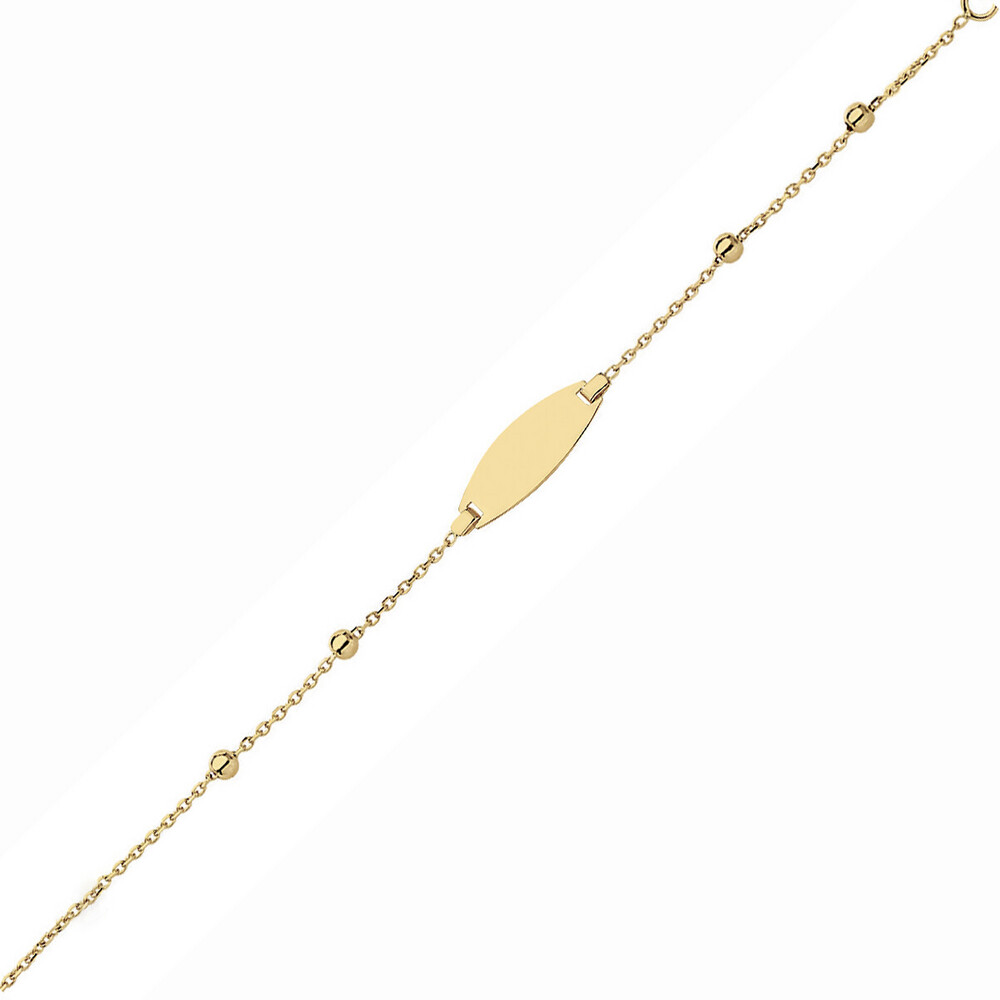 Photo de Gourmette bébé boules - Or jaune 9ct