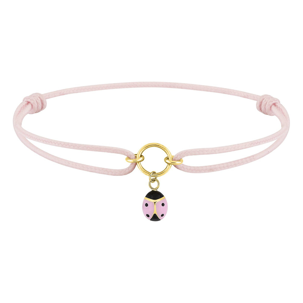 Photo de Bracelet cordon coccinelle - Or jaune 18ct