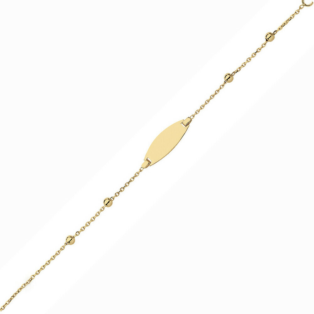 Photo de Gourmette bébé boules - Or jaune 18ct