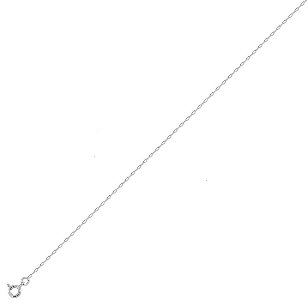 Photo de Chaine forçat allongée - Or blanc 9ct